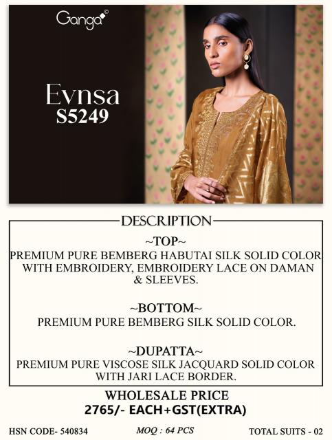 Ganga evnsa 5249 wholesale dress material in mumbai mumbai maharashtra